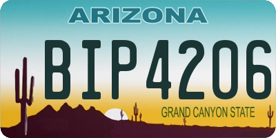 AZ license plate BIP4206