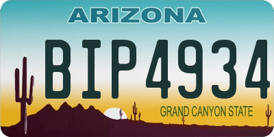 AZ license plate BIP4934