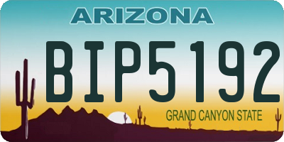 AZ license plate BIP5192