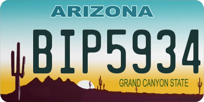 AZ license plate BIP5934