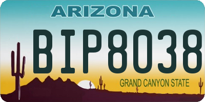 AZ license plate BIP8038