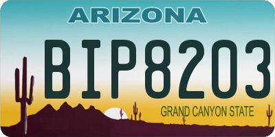 AZ license plate BIP8203