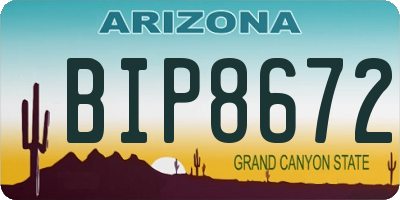 AZ license plate BIP8672