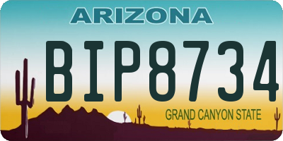 AZ license plate BIP8734