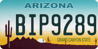 AZ license plate BIP9289