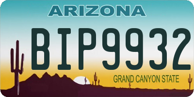 AZ license plate BIP9932