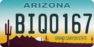 AZ license plate BIQ0167