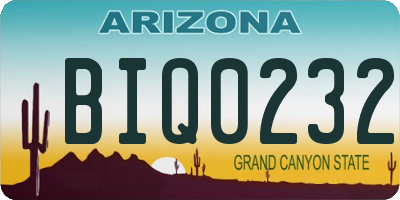 AZ license plate BIQ0232