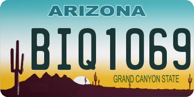AZ license plate BIQ1069
