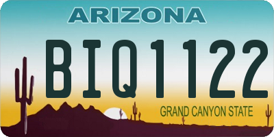 AZ license plate BIQ1122
