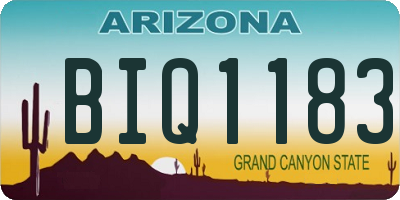 AZ license plate BIQ1183