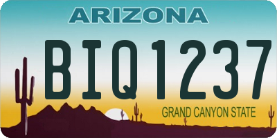 AZ license plate BIQ1237