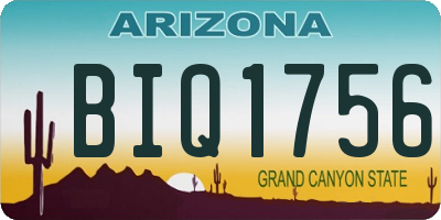 AZ license plate BIQ1756