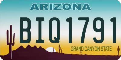 AZ license plate BIQ1791