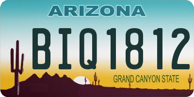 AZ license plate BIQ1812