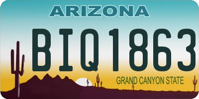 AZ license plate BIQ1863