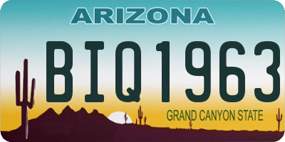 AZ license plate BIQ1963