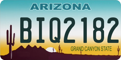 AZ license plate BIQ2182