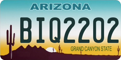 AZ license plate BIQ2202