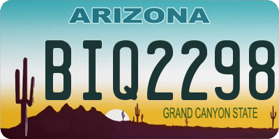 AZ license plate BIQ2298