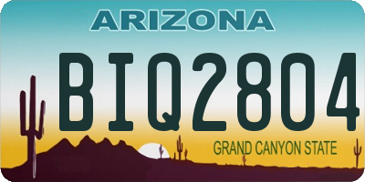 AZ license plate BIQ2804