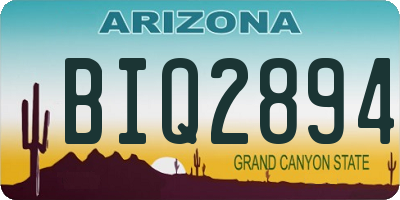 AZ license plate BIQ2894