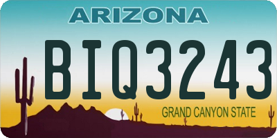 AZ license plate BIQ3243