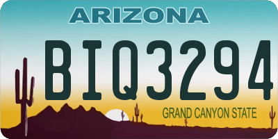 AZ license plate BIQ3294