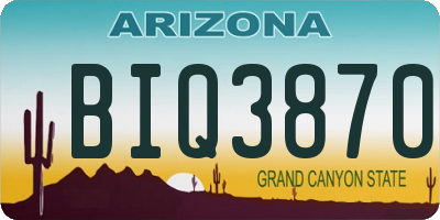 AZ license plate BIQ3870