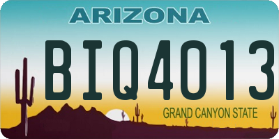 AZ license plate BIQ4013