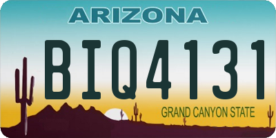 AZ license plate BIQ4131