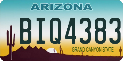 AZ license plate BIQ4383