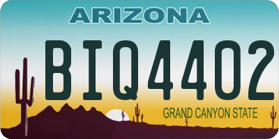 AZ license plate BIQ4402