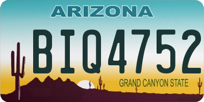 AZ license plate BIQ4752