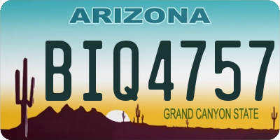 AZ license plate BIQ4757