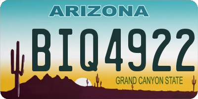 AZ license plate BIQ4922