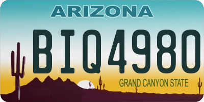 AZ license plate BIQ4980