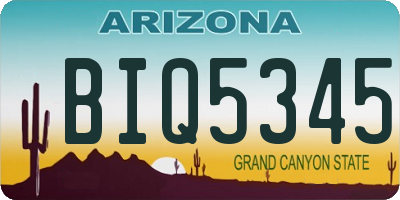 AZ license plate BIQ5345