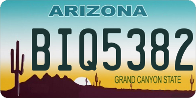 AZ license plate BIQ5382