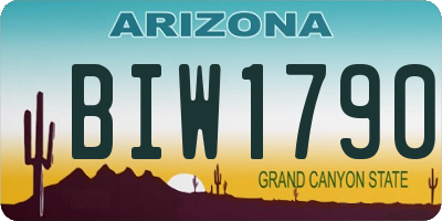 AZ license plate BIW1790