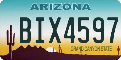 AZ license plate BIX4597