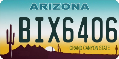 AZ license plate BIX6406