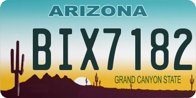 AZ license plate BIX7182