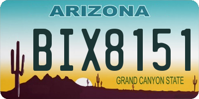 AZ license plate BIX8151