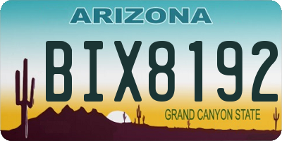 AZ license plate BIX8192