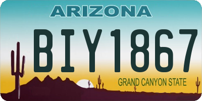 AZ license plate BIY1867