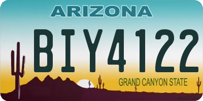 AZ license plate BIY4122