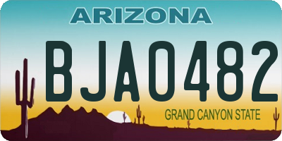 AZ license plate BJA0482