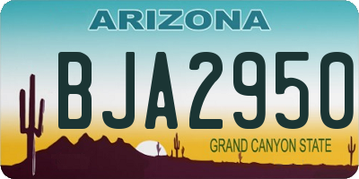 AZ license plate BJA2950