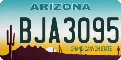 AZ license plate BJA3095